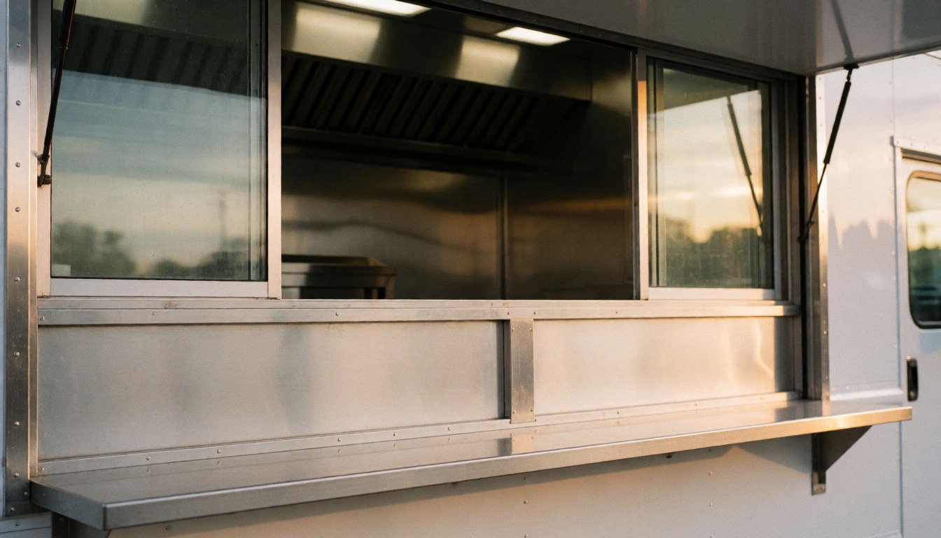 A warm sunset background with soft golden light, ideal for text overlay in business marketing materials and food truck promotions