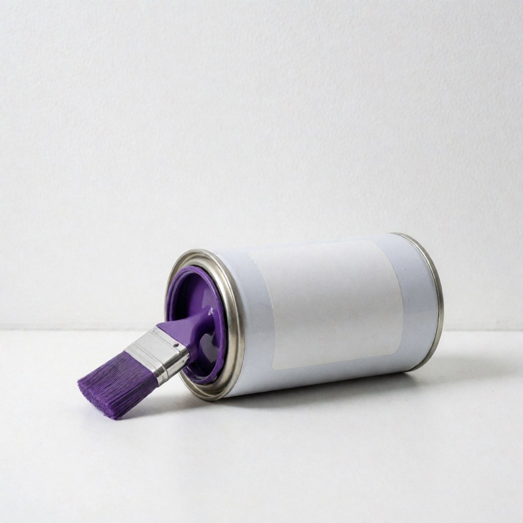 A close-up view of purple PVC cement being applied to a surface, highlighting the adhesive texture and color for plumbing or construction projects.
