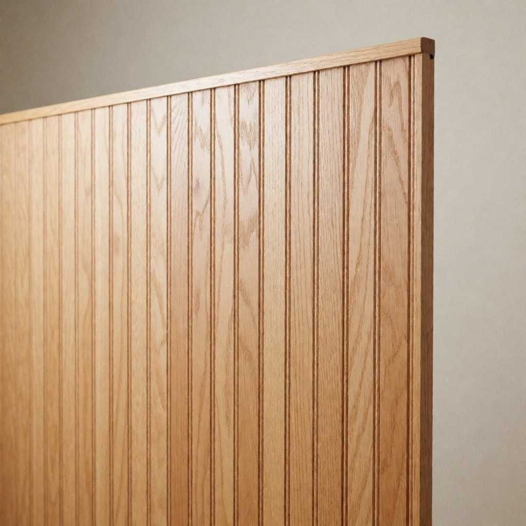 Close-up of hands working to install vertical wooden wall panels for interior home decoration and natural wood texture