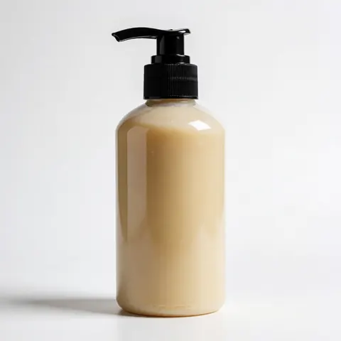 A white bottle of hair wax product placed on a clean white background with professional lighting and sharp focus