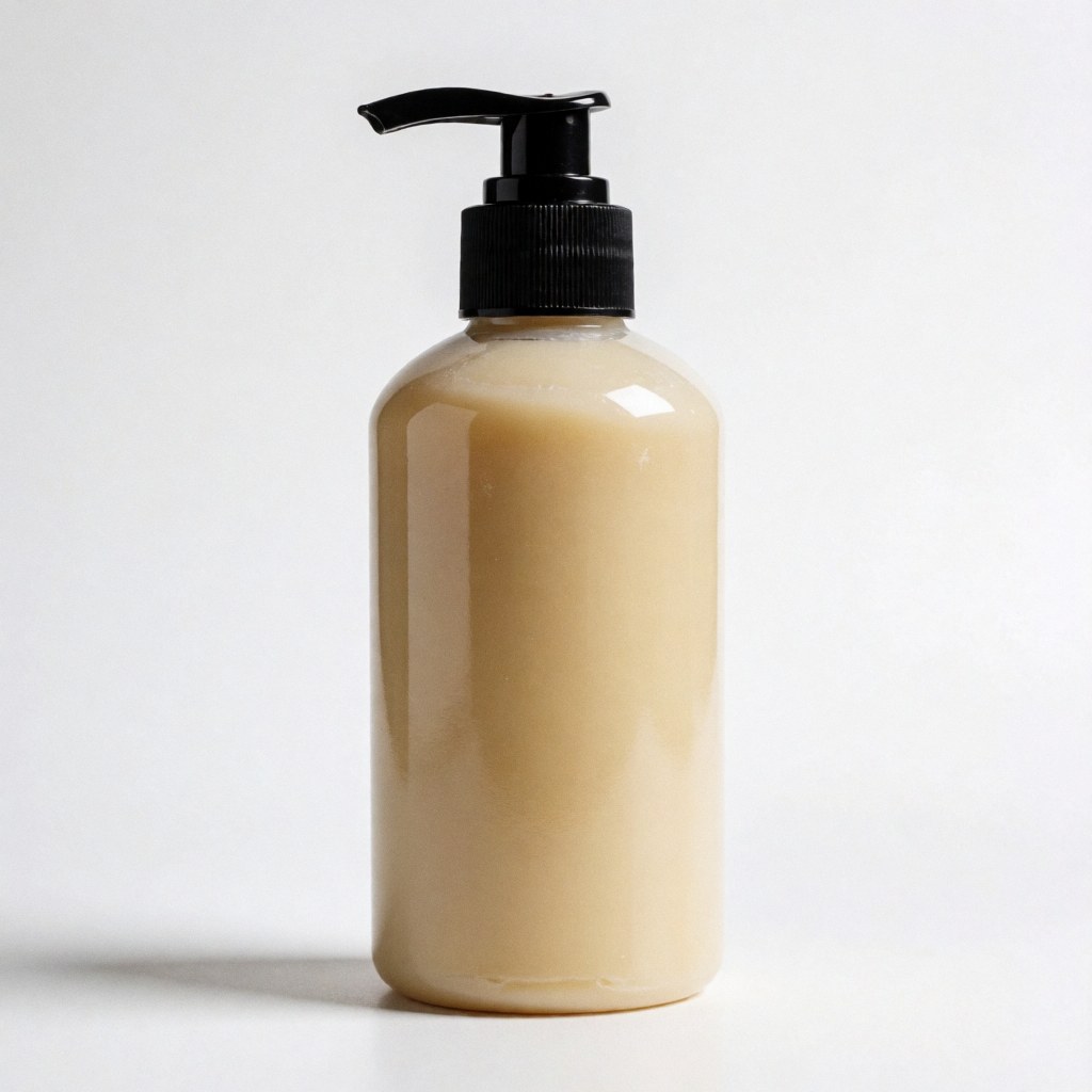 A white bottle of hair wax product placed on a clean white background with professional lighting and sharp focus
