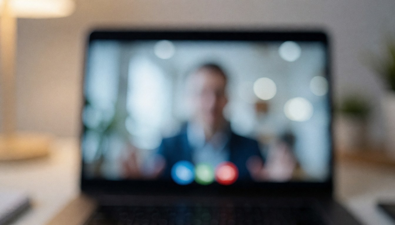 A soft, out-of-focus background featuring bokeh lights and subtle office elements, ideal for text overlay in human resources and remote work contexts.