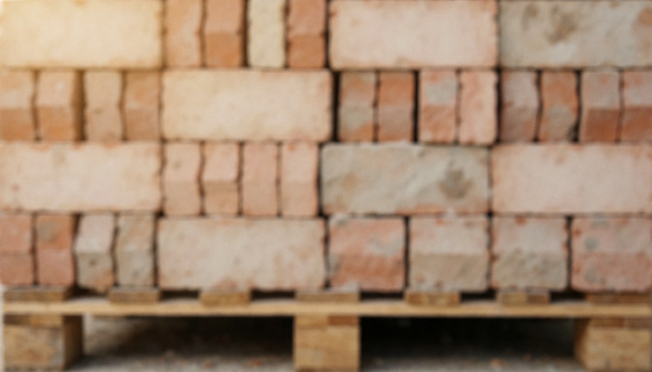 A close-up view of a textured construction site background featuring bricks, cement, and building materials suitable for text overlay in business contexts