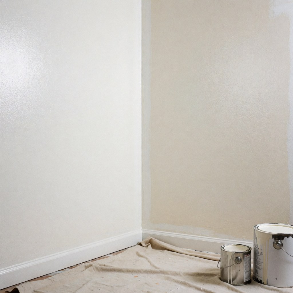 Interior wall painted with canvas and paint, professional finish, ideal for construction and space renovation