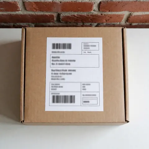 A sealed cardboard box ready for shipping, representing online store logistics and reliable delivery services for ecommerce businesses.