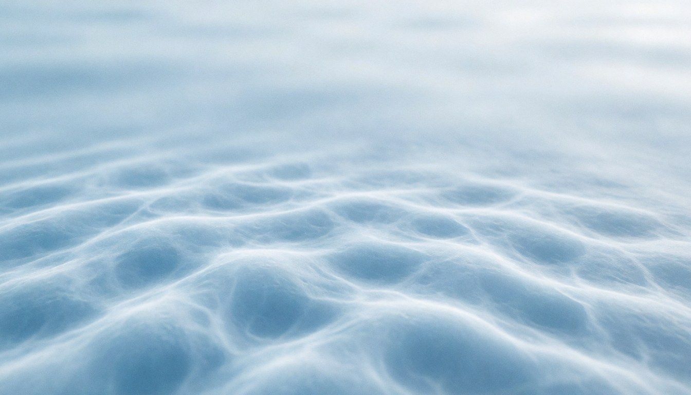 Abstract blue and white wavy pattern representing fresh air, suitable as a clean background for text, banners, and marketing materials in the HVAC industry.