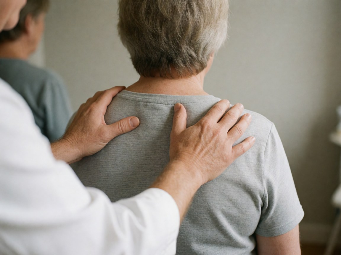 Close-up view of a therapist's hands applying precise pressure to a client's back muscles during a spa and massage therapy session