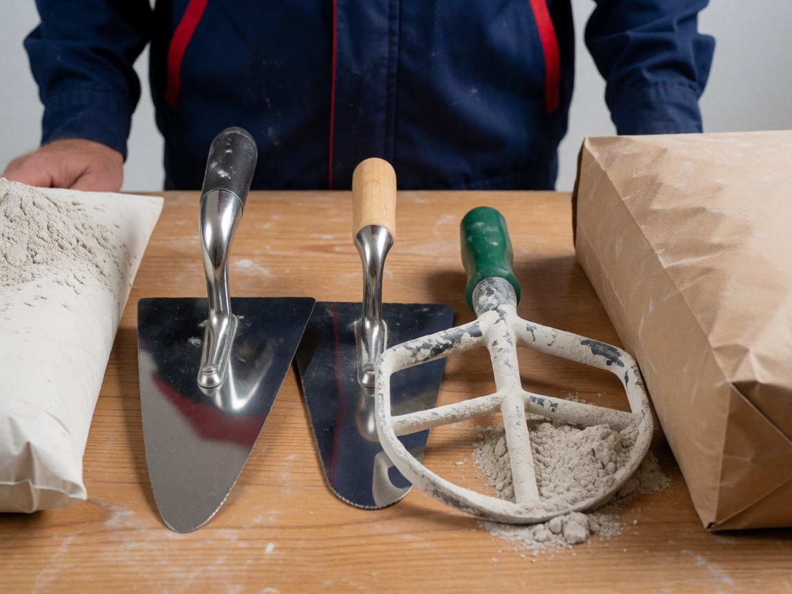 A collection of professional psychology therapy tools and materials arranged on a wooden table, including scissors and other equipment used in a clinical setting.