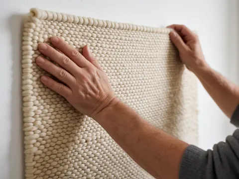 Detailed close-up view of soft white merino wool fibers highlighting the natural texture and weave of the textile material