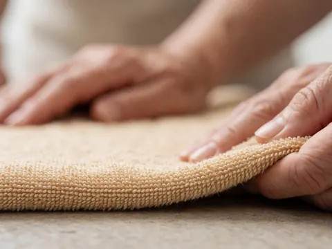 Detailed view of soft bamboo fabric texture placed near hot stones for a relaxing spa treatment