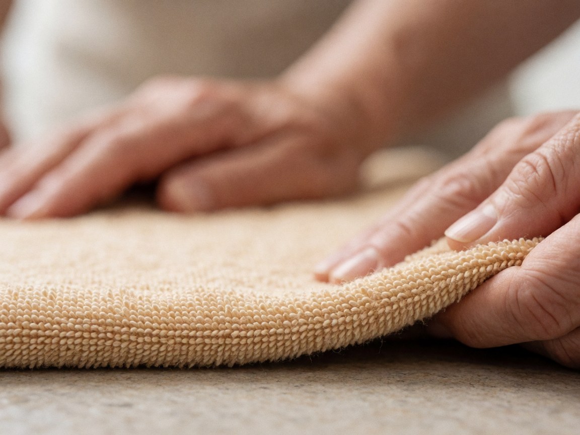 Detailed view of soft bamboo fabric texture placed near hot stones for a relaxing spa treatment