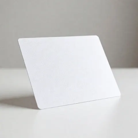 White card featuring a fingerprint pattern placed on a white surface with a neutral gray background, suitable for professional aerial documentation.