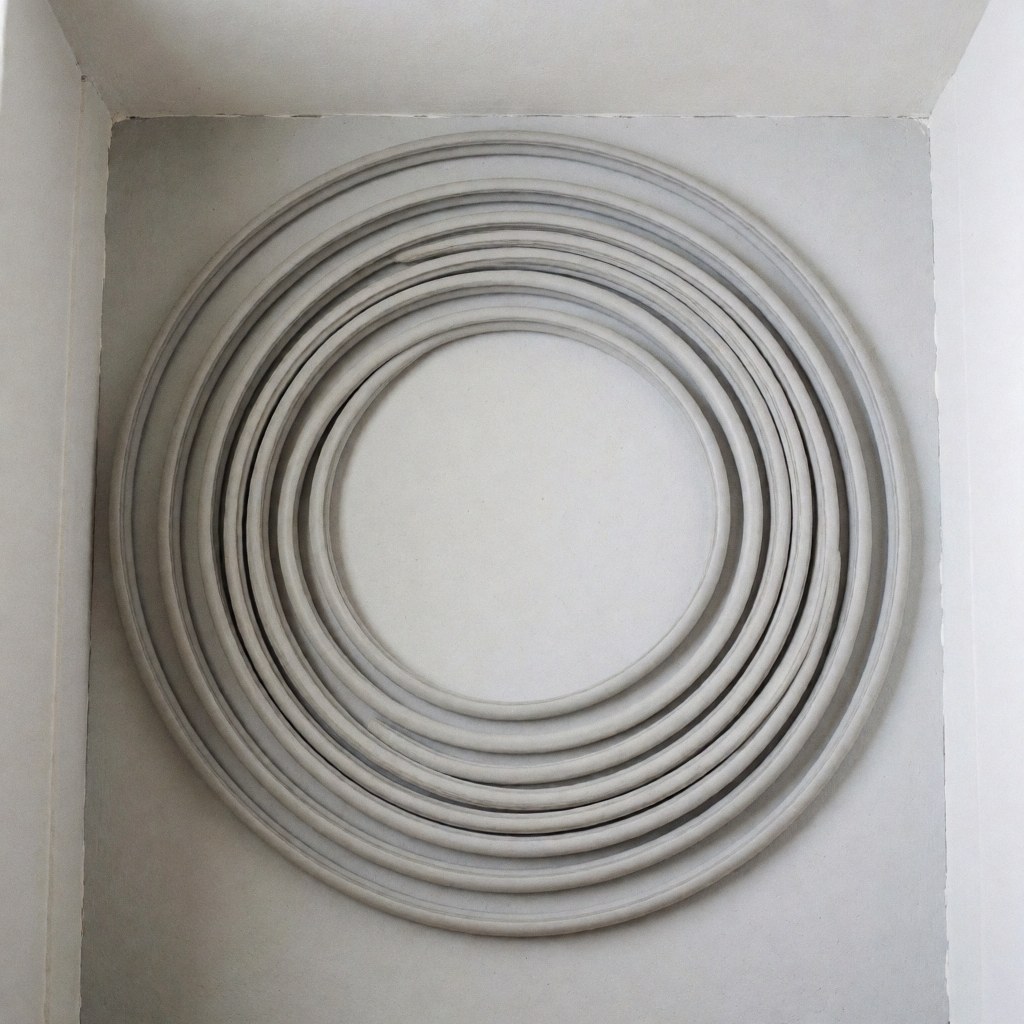 Spiral rubber gasket on light gray background, ideal for refrigerator repair. Uniform texture and clean edges, neutral natural lighting, perfect for showing product in new condition ready for installation.