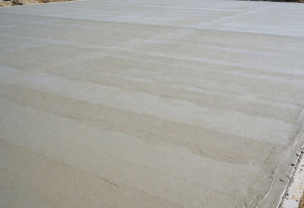 Smooth gray concrete base prepared for a tennis court, ideal for business advertising and promotional text overlays.