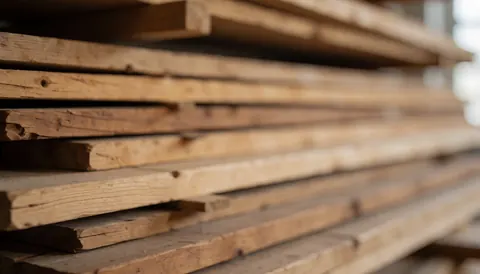 Stacked wooden planks with warm tones, ideal background for wood carvers and business text overlays.