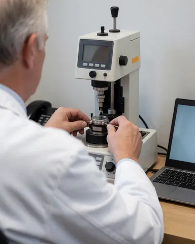 Watch repair technician adjusting a timepiece with precision instruments, demonstrating professionalism and attention to detail in a clean service environment.