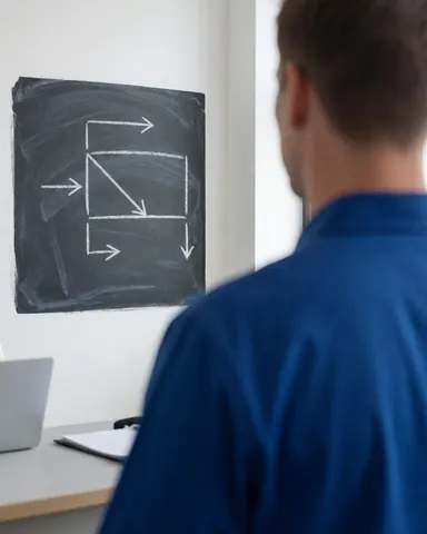 Back view of a basketball instructor teaching strategy using a diagram on a whiteboard in a well-lit room with natural light