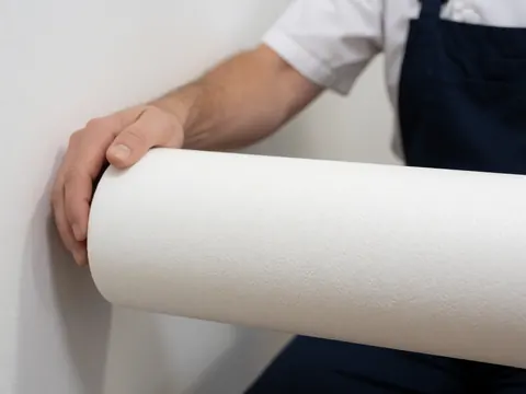 Hand holding a textured white foam roller against a white background, showcasing a therapeutic product detail for geriatric care.