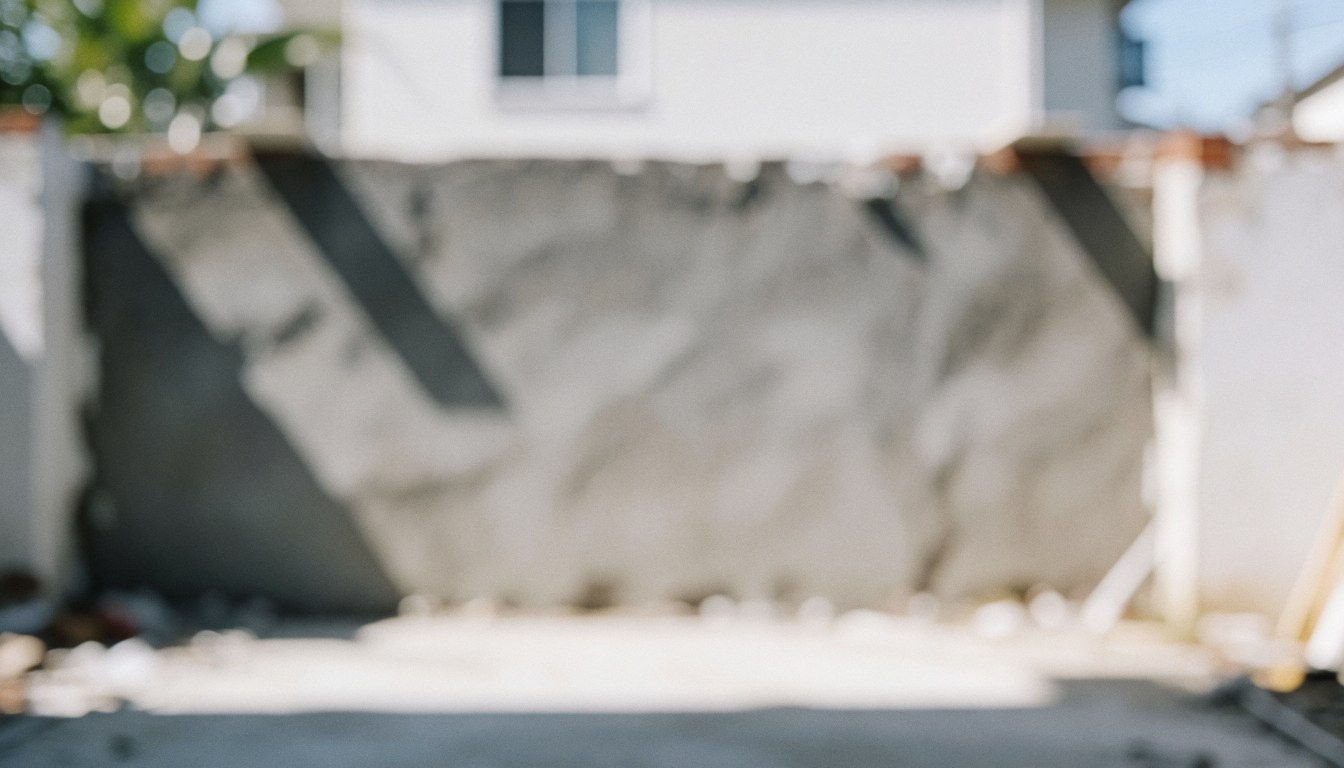Out of focus gray textured wall with soft shadows, serving as a professional background for business text and plastering project finishes.